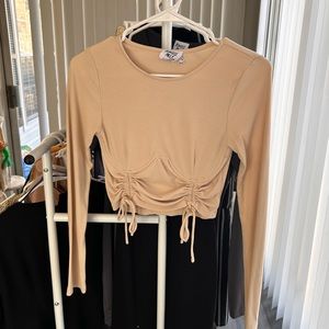 Princess Polly crop top - size 8, tan